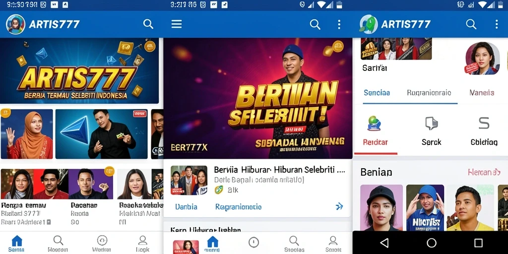 Tampilan antarmuka aplikasi ARTIS777 yang modern dan menarik.