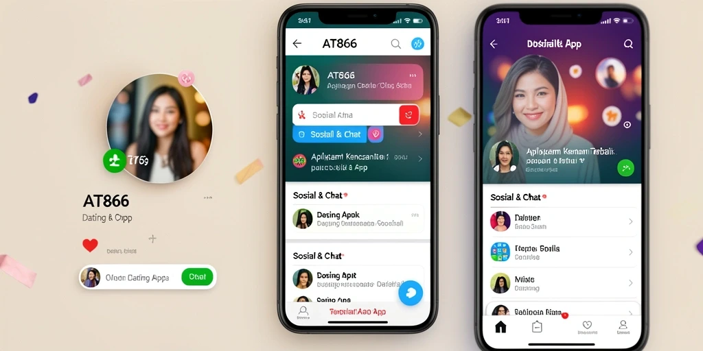 Tampilan antarmuka AT866 yang intuitif dan modern untuk kencan online.