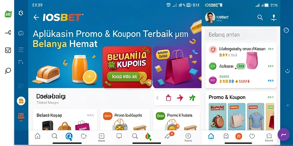 Antarmuka aplikasi IOSBET dengan berbagai kupon menarik.