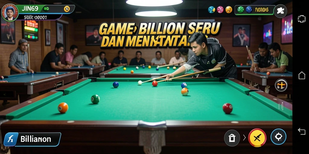 Screenshot utama JIN69 menampilkan antarmuka permainan Billiard yang menarik.