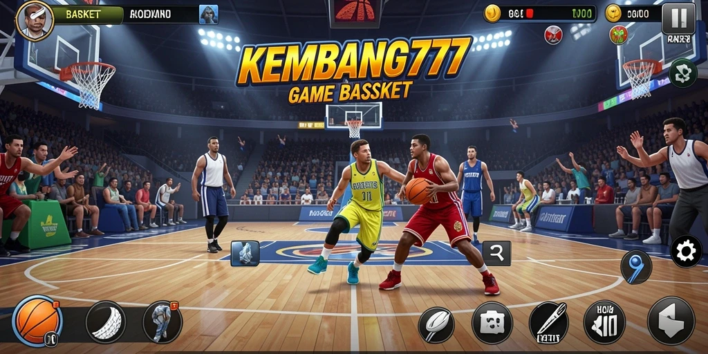Tampilan antarmuka KEMBANG777 dengan pemain Basket beraksi.
