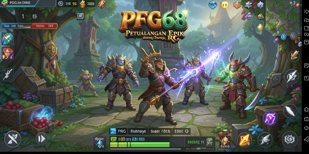 Tampilan antarmuka pengguna RPG yang menawan dan interaktif dalam PGG68.