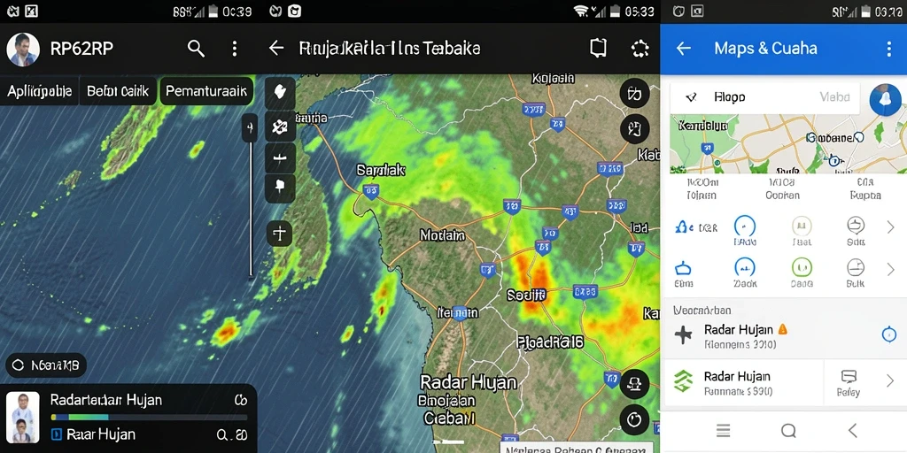 Tampilan antarmuka RP62RP dengan fitur Radar Hujan yang jelas.