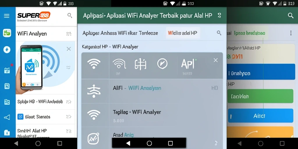 Antarmuka aplikasi SUPER88 menampilkan pemindaian jaringan WiFi dengan grafik dan informasi detail.