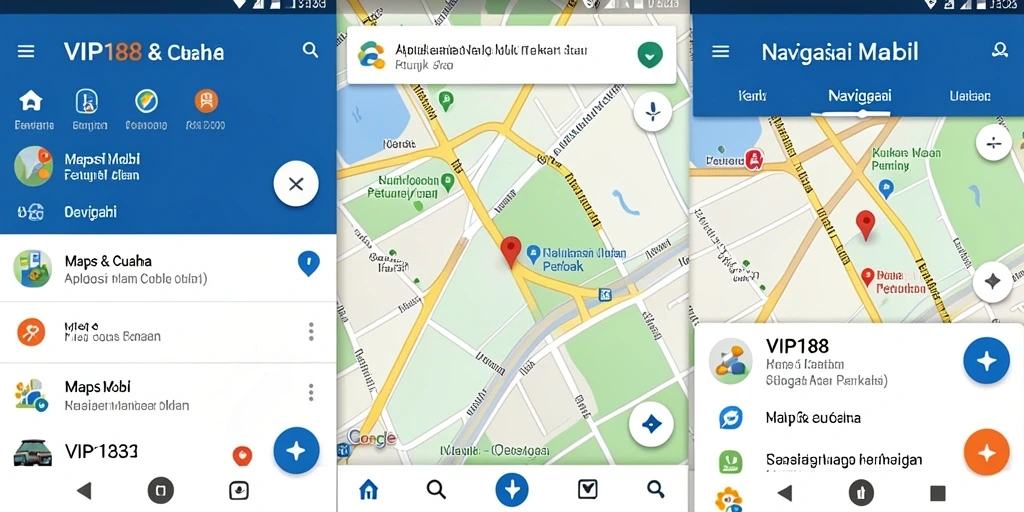 Tampilan antarmuka VIP188 yang jelas dan informatif untuk navigasi mobil.